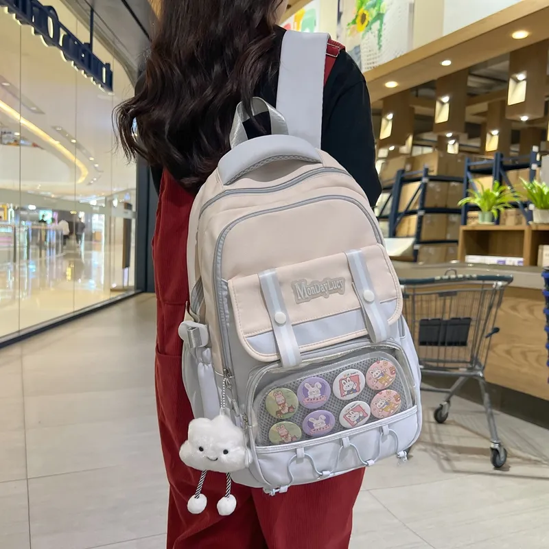 NX DOUGHNUT Nylon Backpack Women's Black/Pink/Burgundy/Blue/Khaki-14
