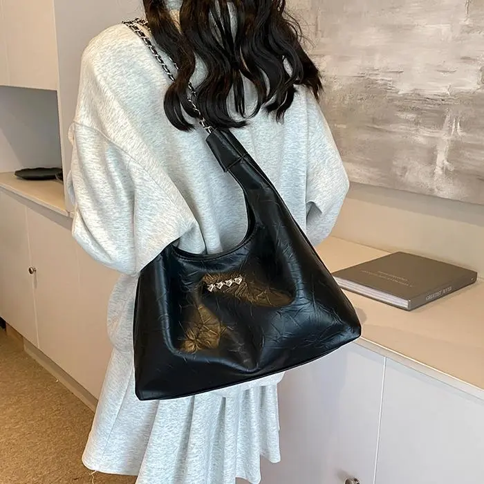 NX DOUGHNUT PU Shoulder Bag Women's White/Black/Silver-10