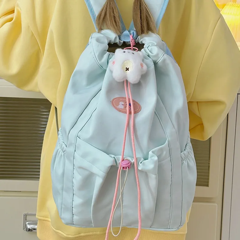 NX DOUGHNUT Nylon Drawstring Closure Backpack Women's Multicolor-11