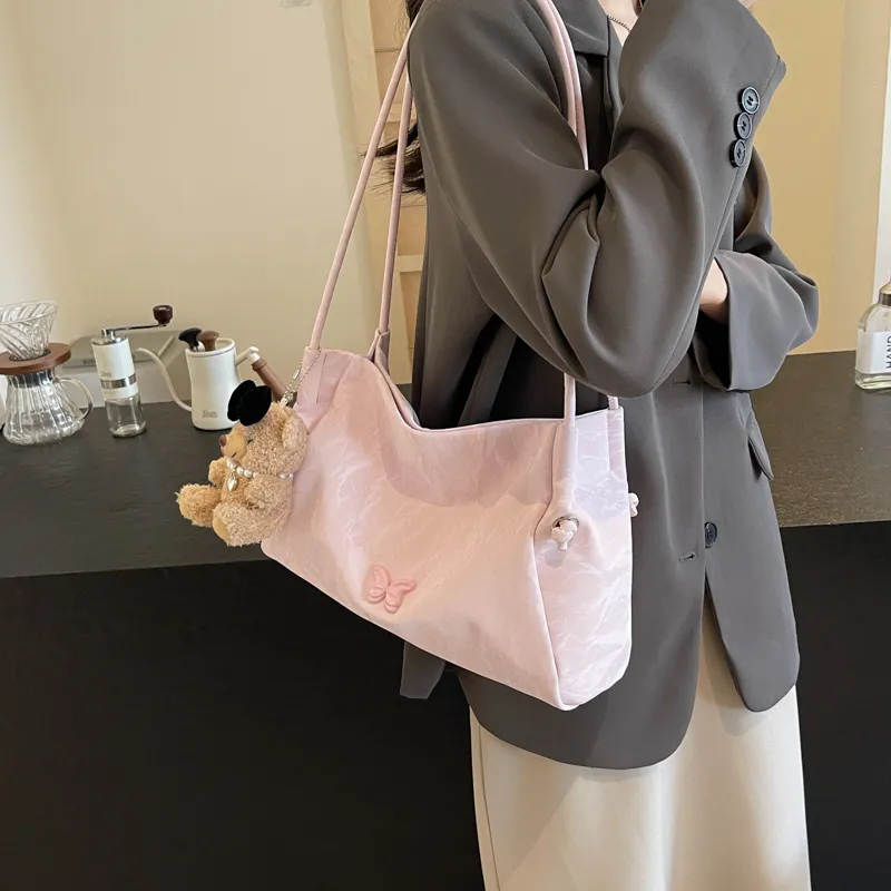NX DOUGHNUT PU Handbag, Shoulder Bag Regular Women's Ecru, Black, Pink-26