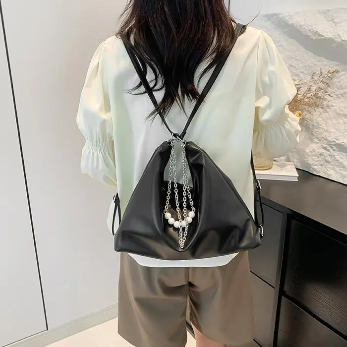 NX DOUGHNUT PU Shoulder Bag Regular Women's White/Black/Pink/Silver-39