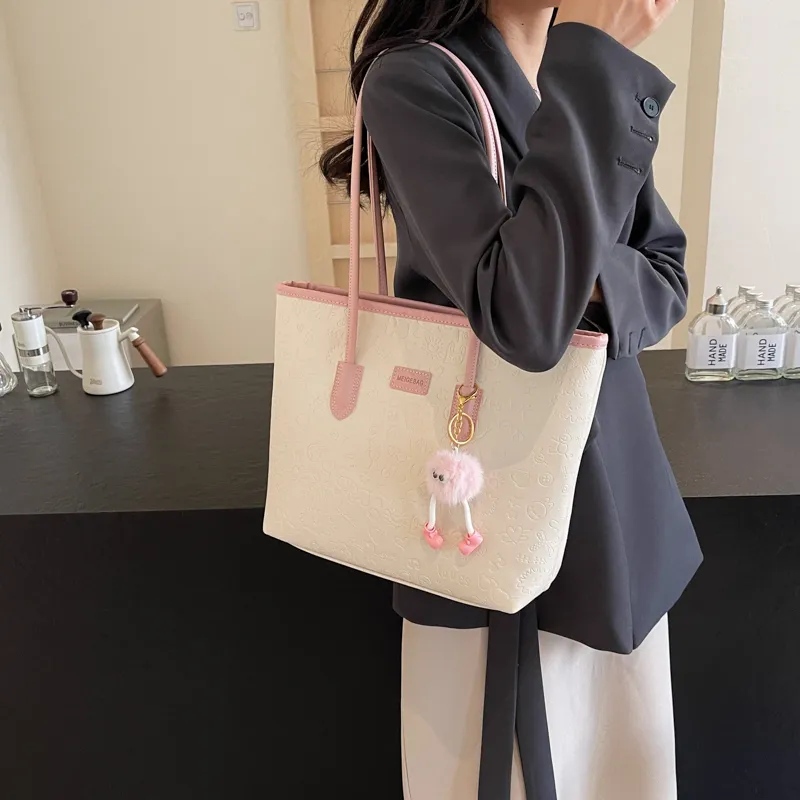 NX DOUGHNUT PU Shoulder Bag Women's Black/Khaki/Pink-56