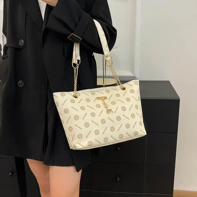 NX DOUGHNUT PU Shoulder Bag Regular Women's White/Dark Brown/Yellow Brown-15