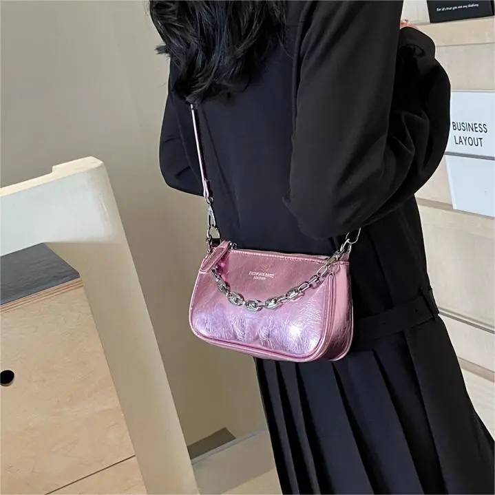 NX DOUGHNUT PU Handbag, Shoulder Bag Women's Silver, Dazzling Color, Silver, Black, Pink, Gold-42
