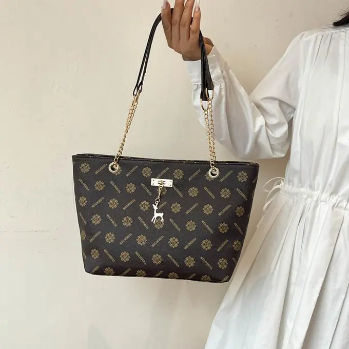NX DOUGHNUT PU Shoulder Bag Regular Women's White/Dark Brown/Yellow Brown-8