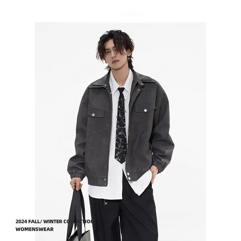 DABAISHA Jackets Coats Unisex Gray-2