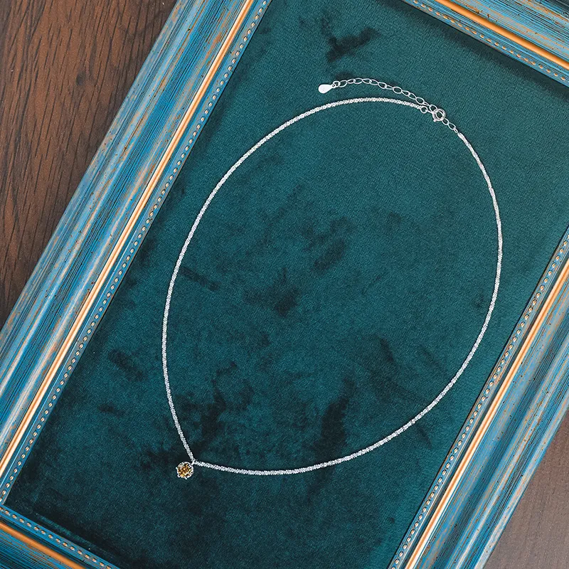 ZURY S925 Silver Collarbone Chain Necklace Women's Silver-2
