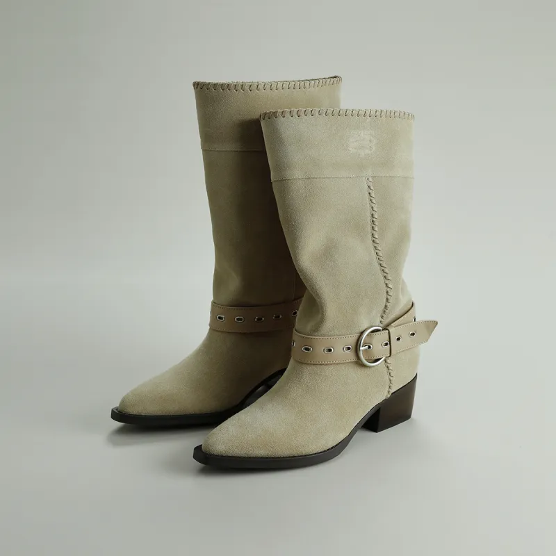 BREAD TREE Slouch Boots 4.5cm Women's Cocoa Brown-6