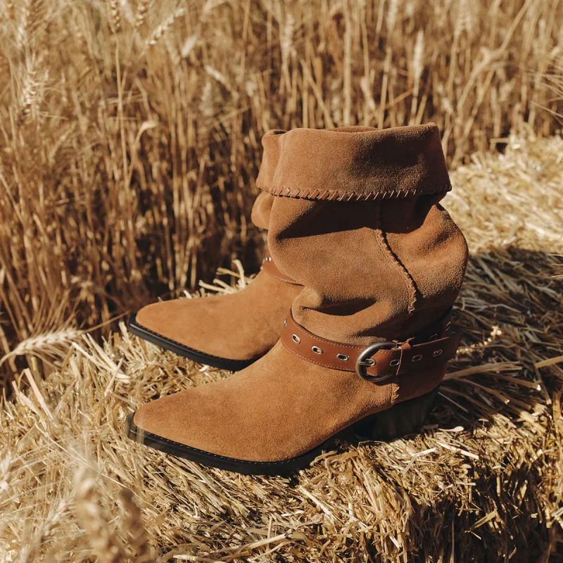 BREAD TREE Slouch Boots 4.5cm Women's Cocoa Brown-10