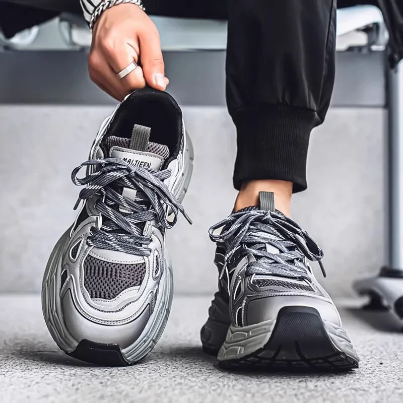 JEANSWEST Shock Absorbing, Non Slip, Wear Resistant, Breathable And Lightweight Low Top Chunky Sneakers Men's-7