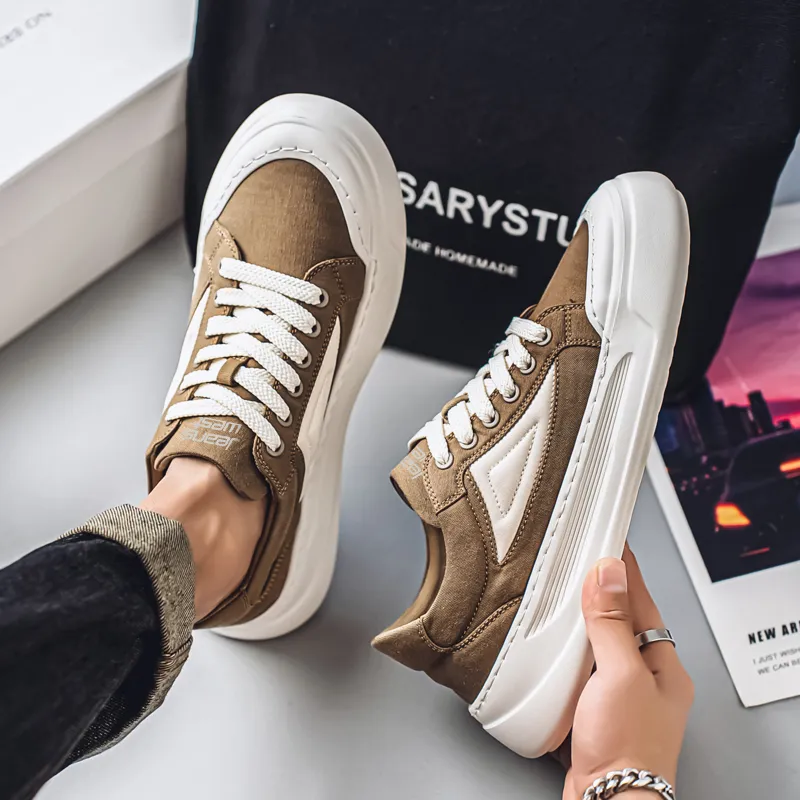 JEANSWEST Canvas Shoes Men Low Top White-8
