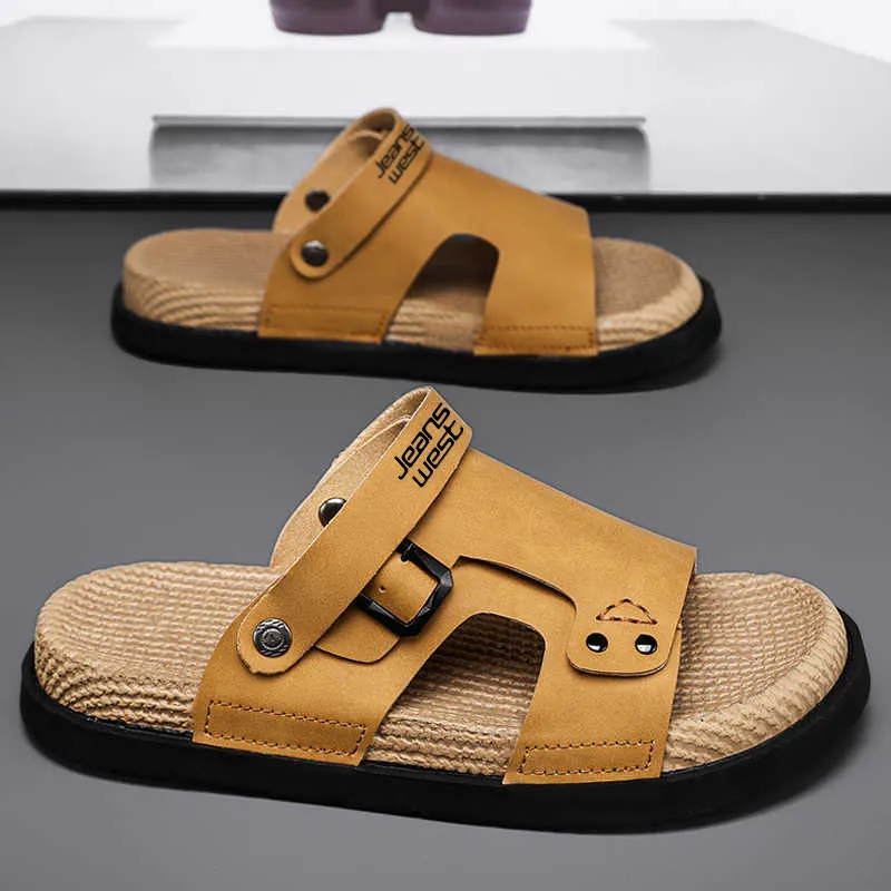 JEANSWEST Beach Sandals Men Black-2