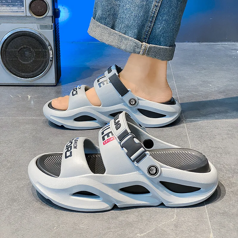 JEANSWEST Beach Sandals Unisex Black/White-34