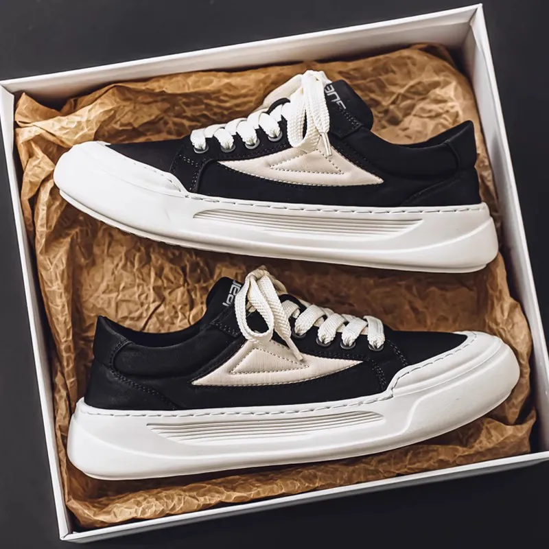JEANSWEST Canvas Shoes Men Low Top White-2