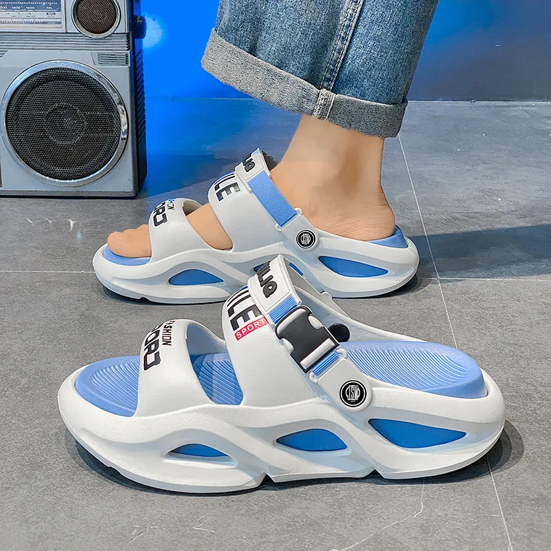 JEANSWEST Beach Sandals Unisex Black/White-29