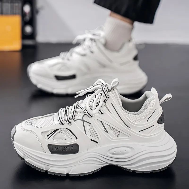 JEANSWEST Wear resistant And Lightweight Low Top Chunky Sneakers Men's-4