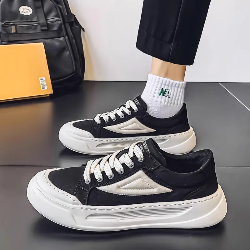 JEANSWEST Canvas Shoes Men Low Top White-4