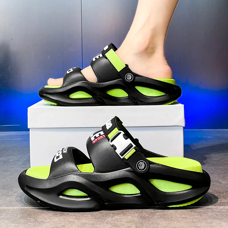 JEANSWEST Beach Sandals Unisex Black/White-18