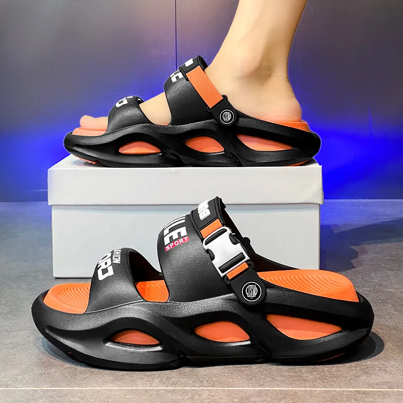 JEANSWEST Beach Sandals Unisex Black/White-13