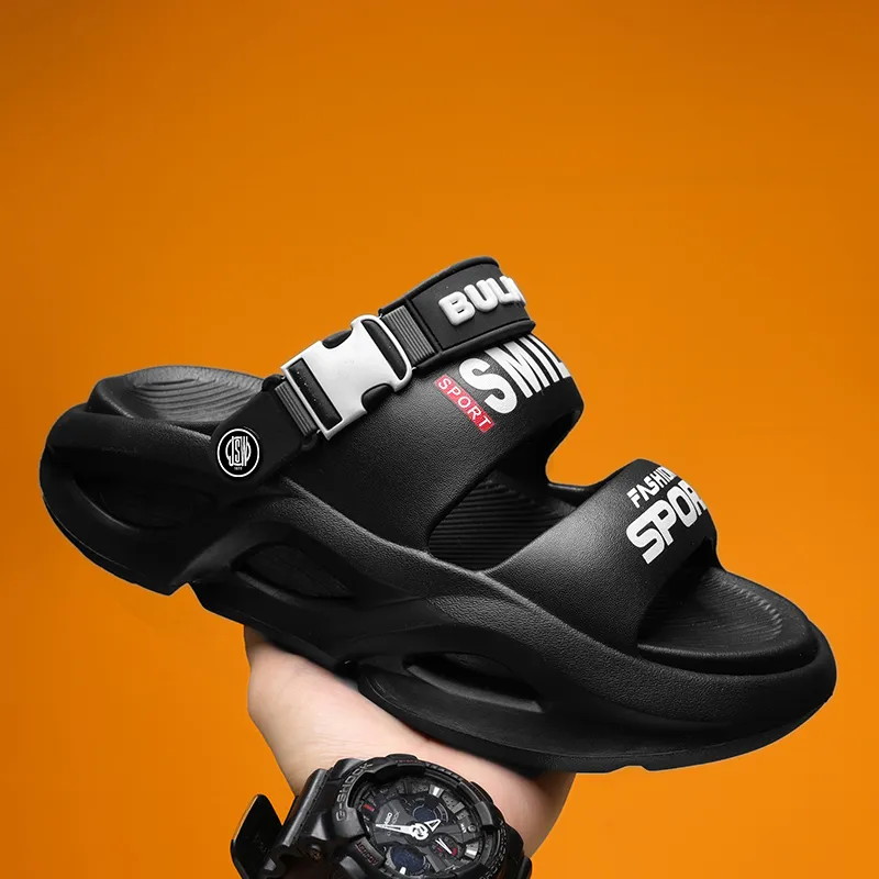 JEANSWEST Beach Sandals Unisex Black/White-22