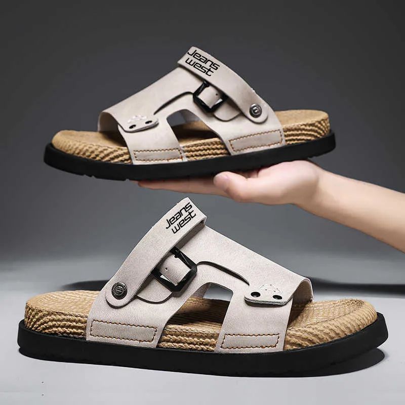 JEANSWEST Beach Sandals Men Black-4