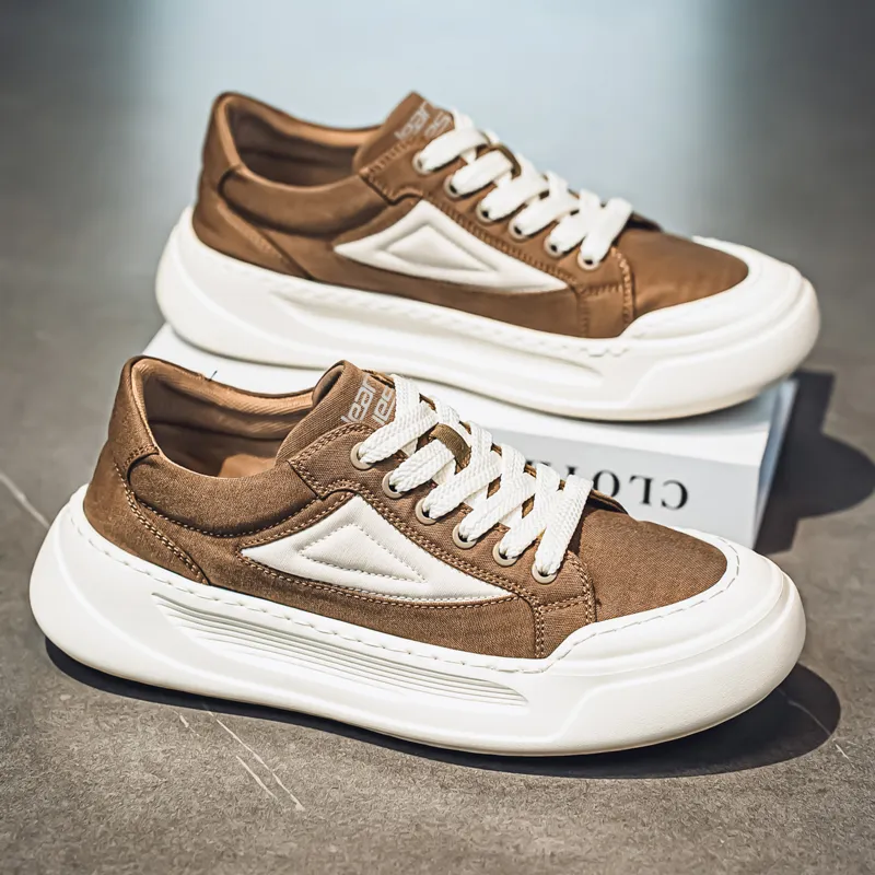 JEANSWEST Canvas Shoes Men Low Top White-6