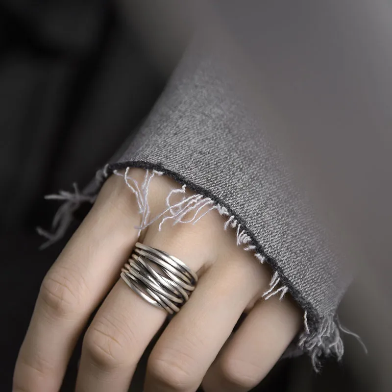 MUXIANG 925 Sterling Silver Rings Unisex-2