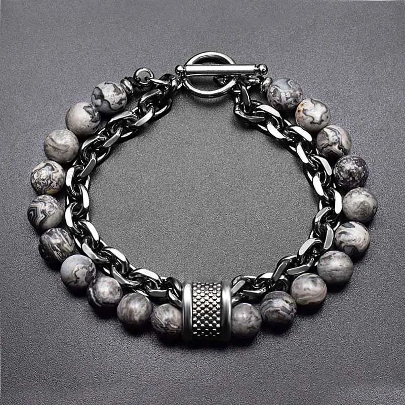 MUXIANG Map Stone Bracelets Unisex-4