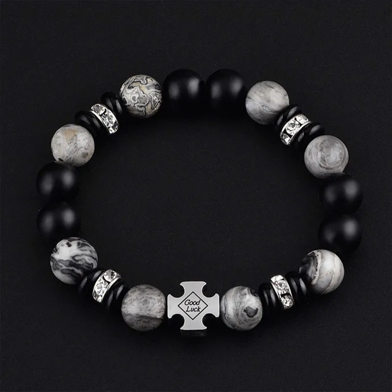 MUXIANG Map Stone Bracelets Unisex-3