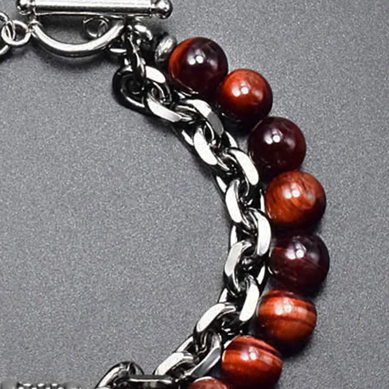 MUXIANG Tiger's Eye Stone Bracelets Unisex-2