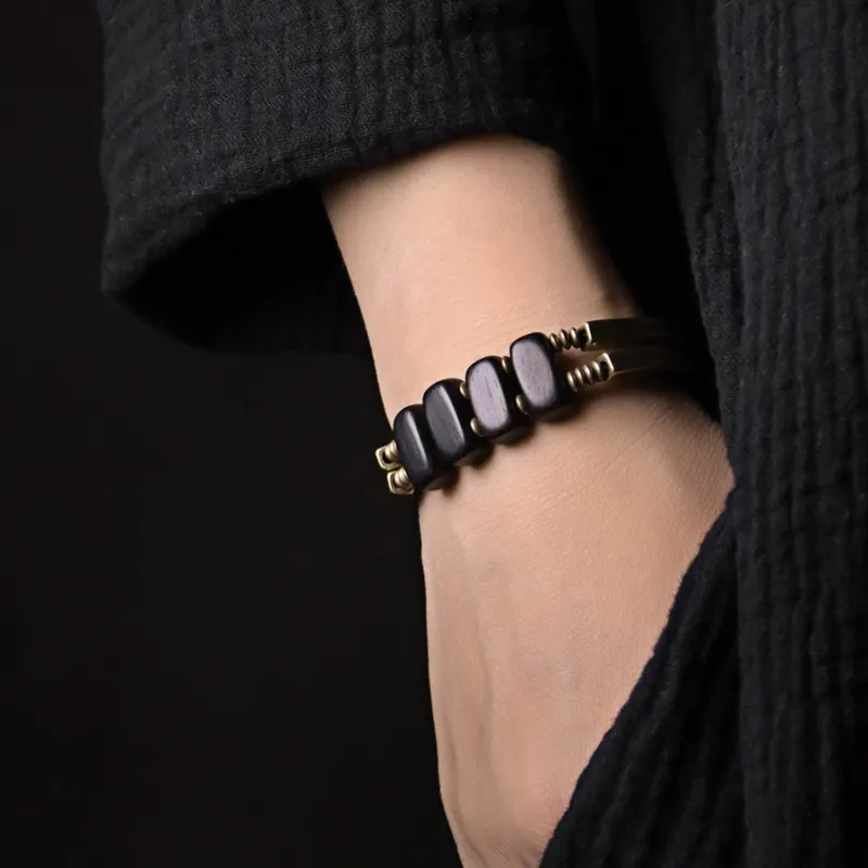 MUXIANG Wooden Bracelets Unisex-1