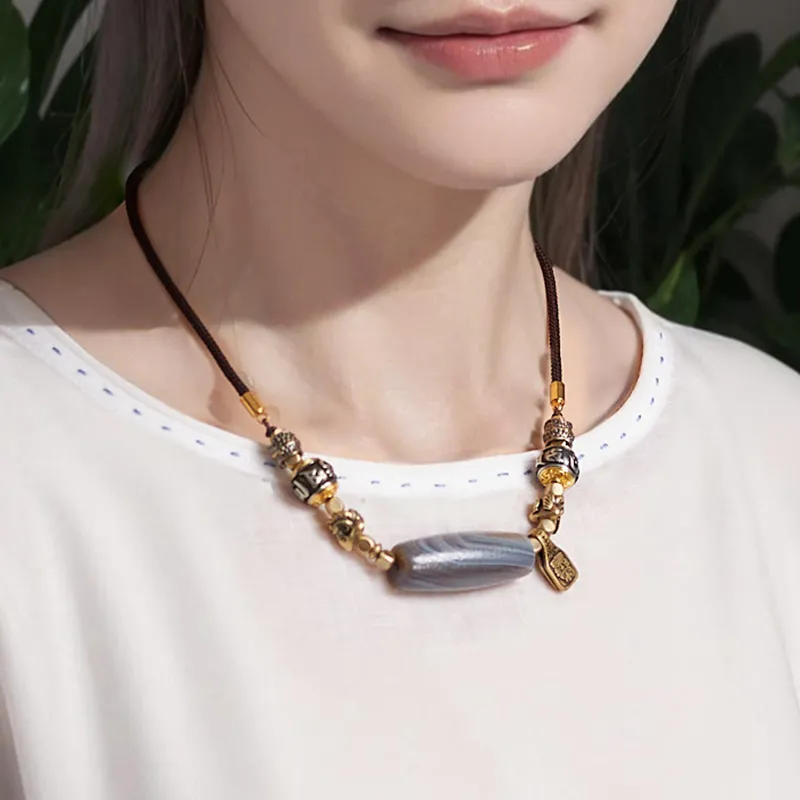 MUXIANG Jade Necklaces Unisex-1