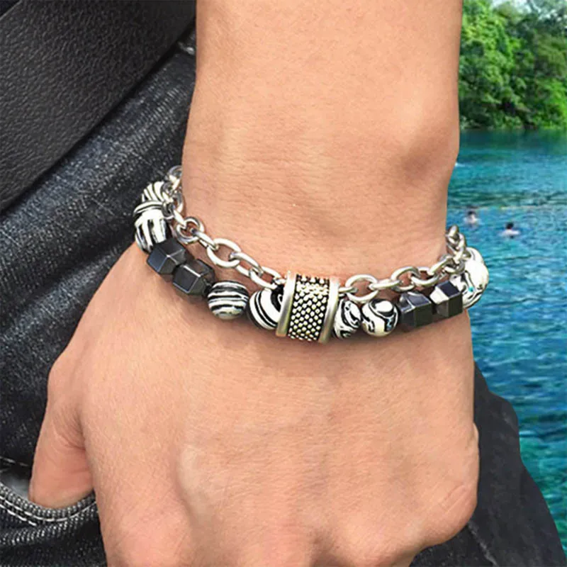 MUXIANG Malachite Bracelets Unisex-1