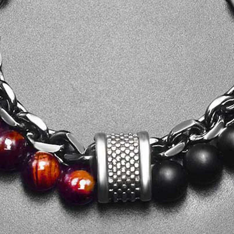 MUXIANG Tiger's Eye Stone Bracelets Unisex-3