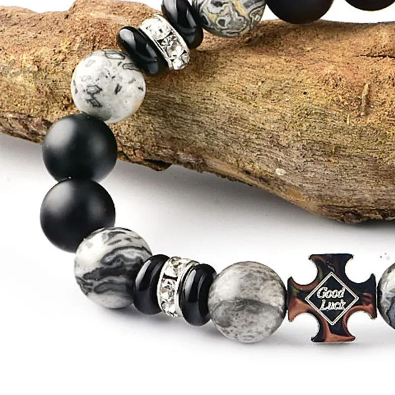 MUXIANG Map Stone Bracelets Unisex-2