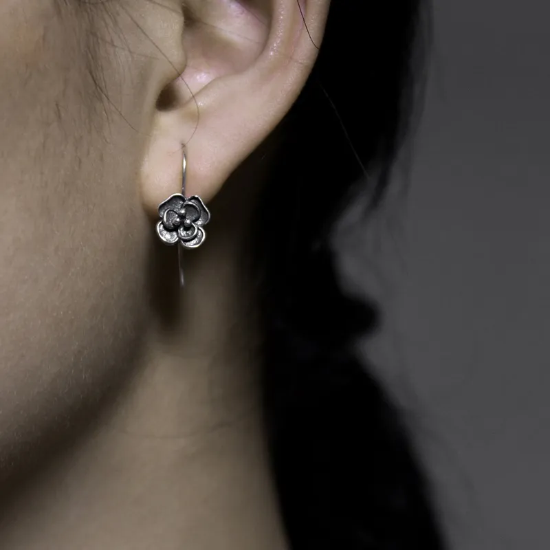 MUXIANG 925 Sterling Silver Earrings Unisex-1