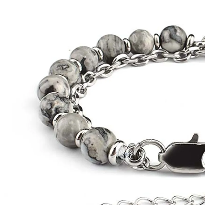 MUXIANG Map Stone Bracelets Unisex-2