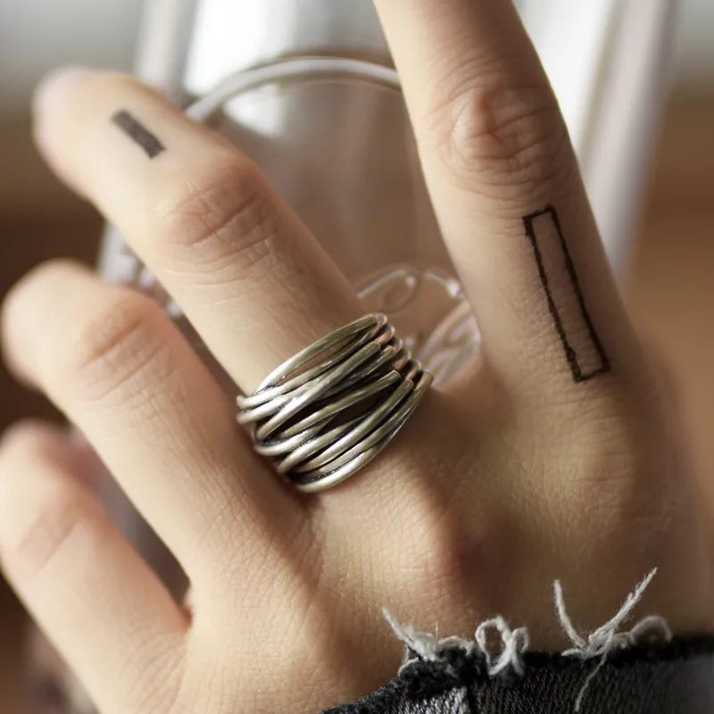 MUXIANG 925 Sterling Silver Rings Unisex-3