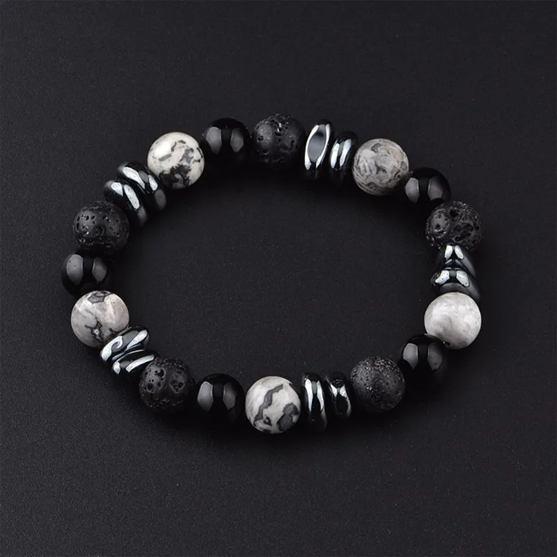 MUXIANG Map Stone Bracelets Unisex-1