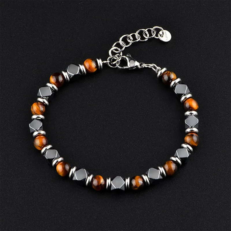 MUXIANG Tiger's Eye Stone Bracelets Unisex-6