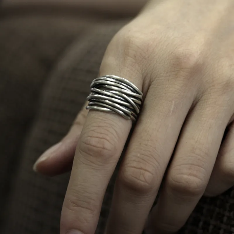 MUXIANG 925 Sterling Silver Rings Unisex-1