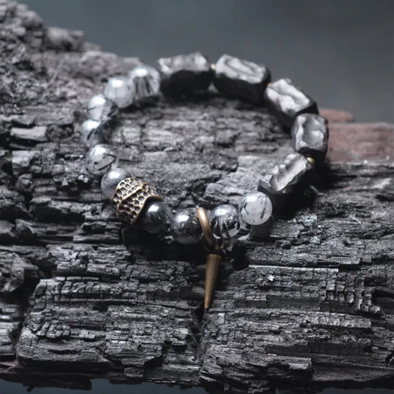 MUXIANG Ebony Wooden Bracelets Unisex-4