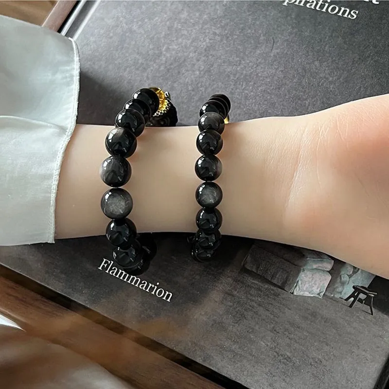 MUXIANG Obsidian Bracelets Unisex-1