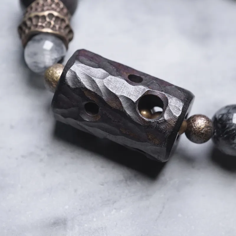 MUXIANG Ebony Wooden Bracelets Unisex-4
