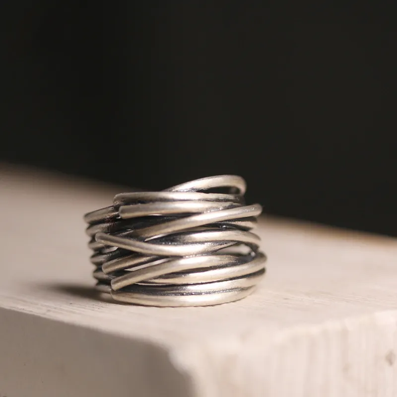 MUXIANG 925 Sterling Silver Rings Unisex-4