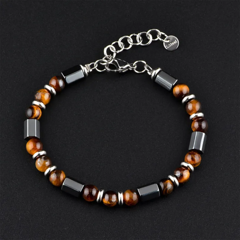 MUXIANG Tiger's Eye Stone Bracelets Unisex-1