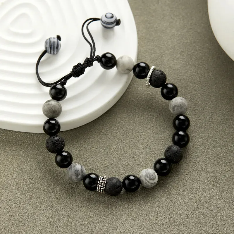 MUXIANG Obsidian Bracelets Unisex-3