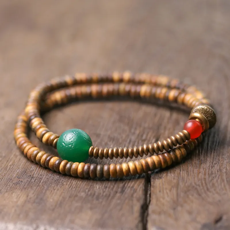 MUXIANG Green Sandalwood Bracelets Unisex-2