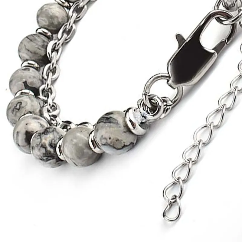 MUXIANG Map Stone Bracelets Unisex-3