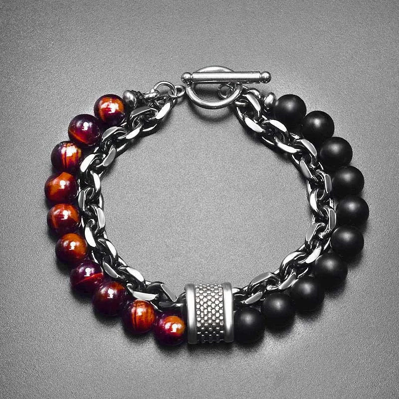 MUXIANG Tiger's Eye Stone Bracelets Unisex-4